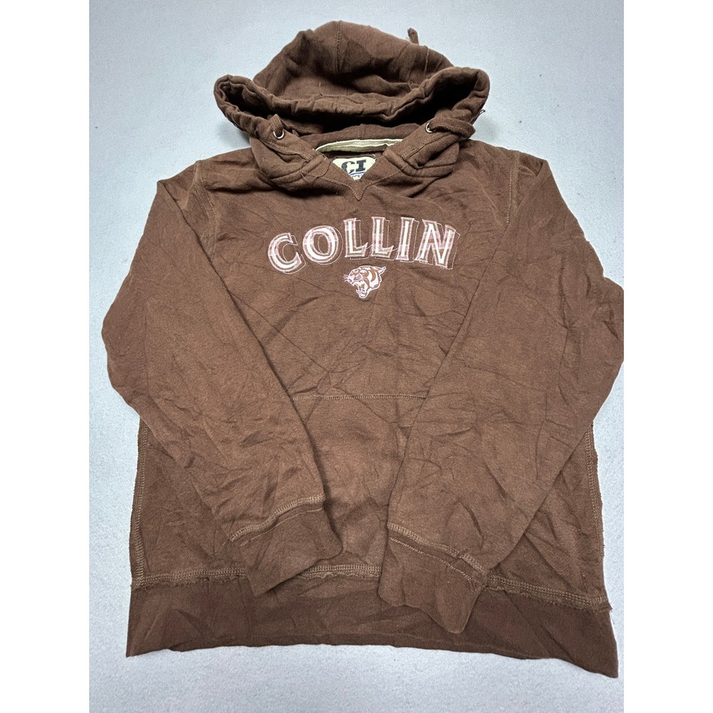 CI Sport Hoodie Cotton Polyester Brown Collin College Large Mens